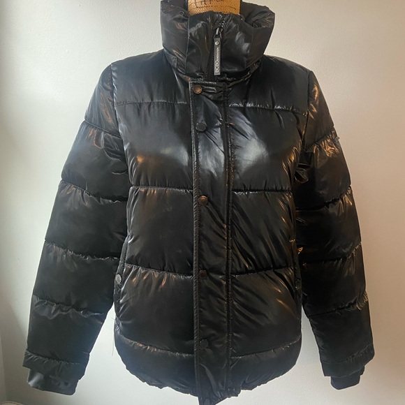 BCBGeneration Shiny Black Water Resistant Puffer Jacket - Picture 4 of 16